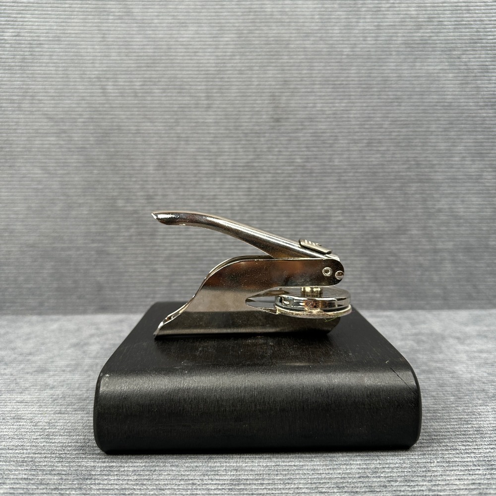 Allen Corporation Supply Chrome Handheld Pocket Notary Seal Embosser Press